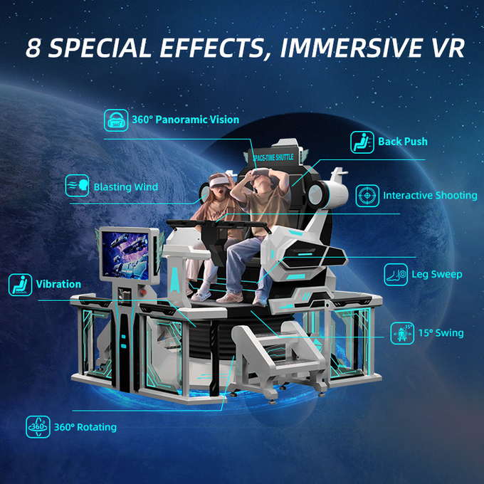 4d 8d 9d Virtual Reality Simulator Vr เครื่องเกม Roller Coaster Vr Chair 2 ที่นั่ง 4